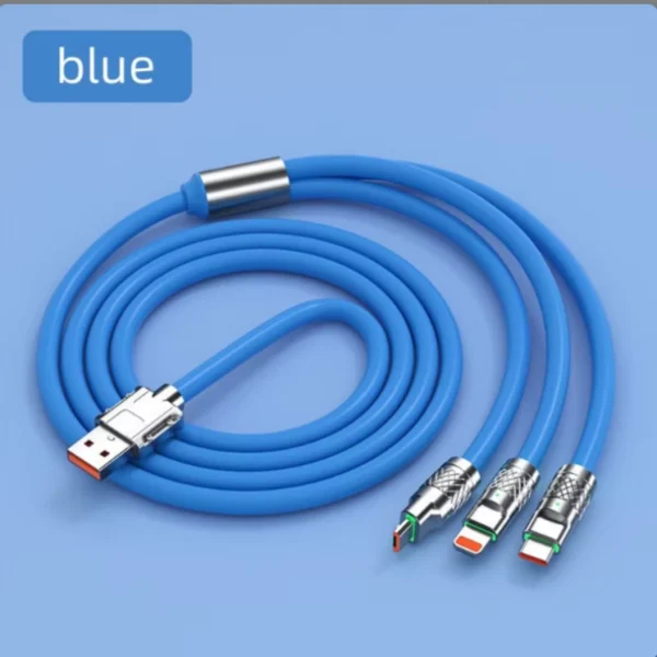 Blue Super Fast Charging Silicone Wire Usb Type c Charging Cable