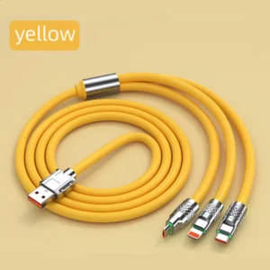 Yellow Super Fast Charging Silicone Wire Usb Type c Charging Cable