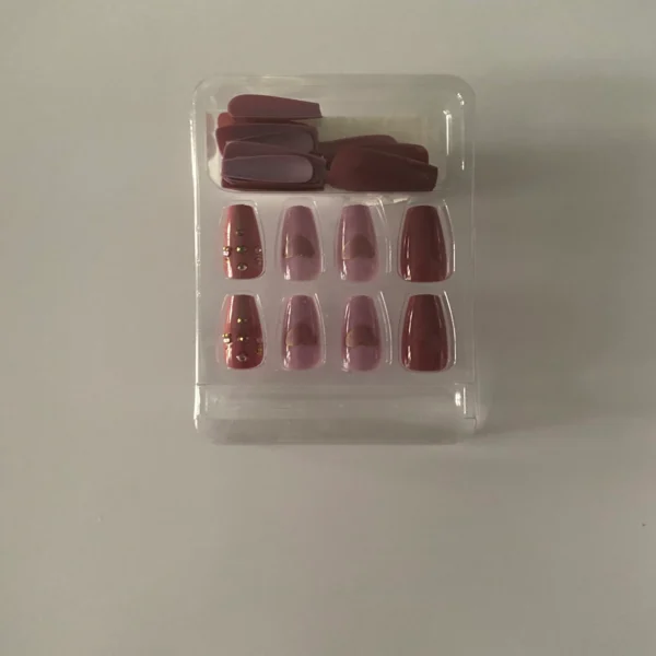 Ladies Brown Coloured False Nails