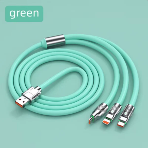Green Super Fast Charging Silicone Wire Usb Type c Charging Cable