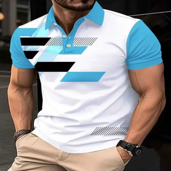 Men`s Golf Polo Shirt Color Blue