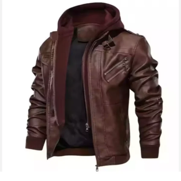 man of Mans Brown Leather Jacket