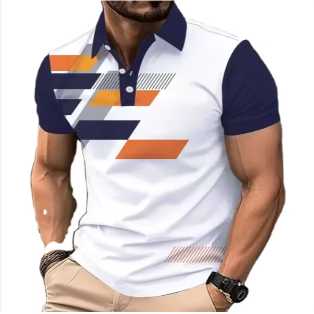 Men`s Golf Polo Shirt Color Orange