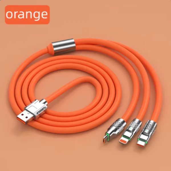 Orange Super Fast Charging Silicone Wire Usb Type c Charging Cable
