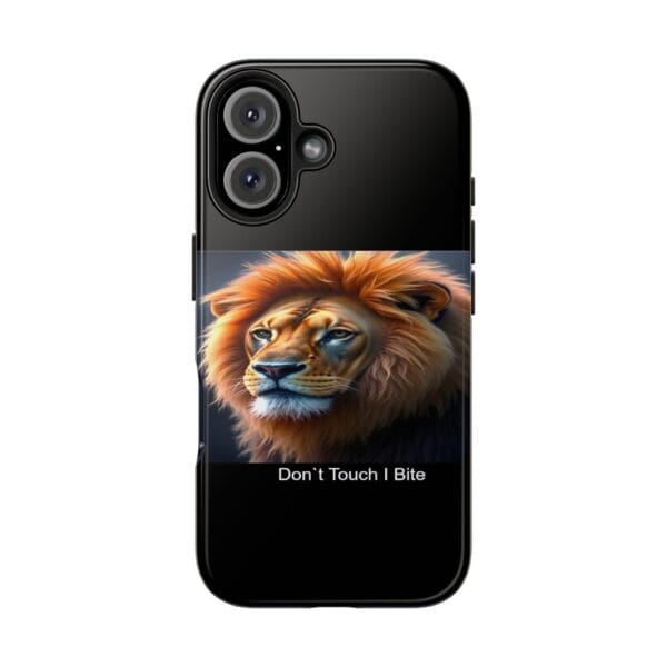Lion-Themed Tough Phone Case - 'Don't Touch, I Bite. - Image 25