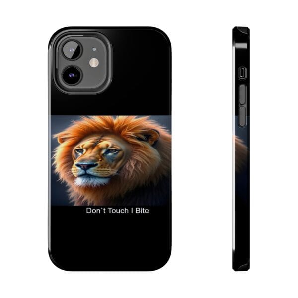 Lion-Themed Tough Phone Case - 'Don't Touch, I Bite. - Image 9