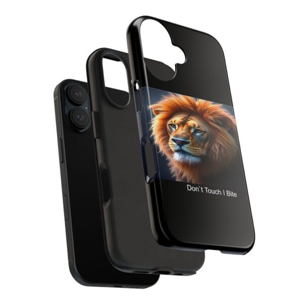 Lion-Themed Tough Phone Case - 'Don't Touch, I Bite. - Image 27