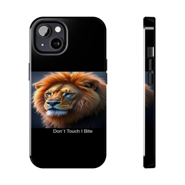 Lion-Themed Tough Phone Case - 'Don't Touch, I Bite. - Image 13