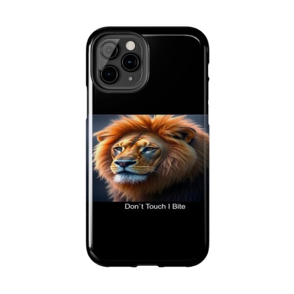 Lion-Themed Tough Phone Case - 'Don't Touch, I Bite. - Image 6