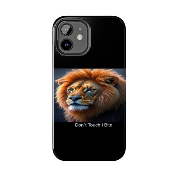 Lion-Themed Tough Phone Case - 'Don't Touch, I Bite. - Image 10