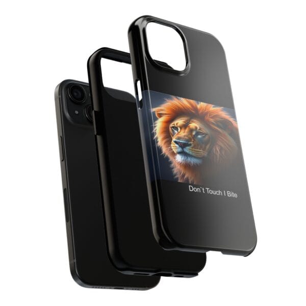 Lion-Themed Tough Phone Case - 'Don't Touch, I Bite. - Image 20