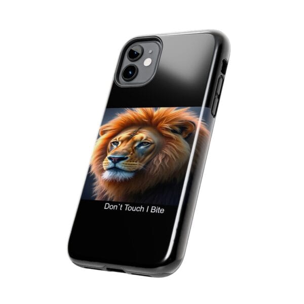Lion-Themed Tough Phone Case - 'Don't Touch, I Bite. - Image 3