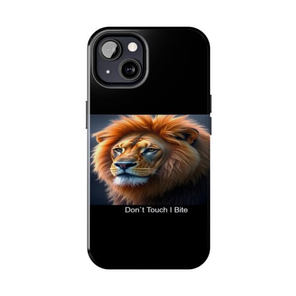 Lion-Themed Tough Phone Case - 'Don't Touch, I Bite. - Image 14