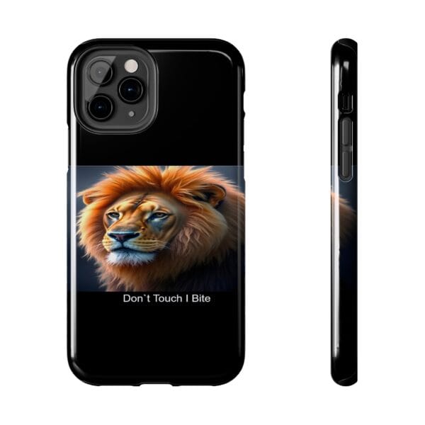Lion-Themed Tough Phone Case - 'Don't Touch, I Bite. - Image 5