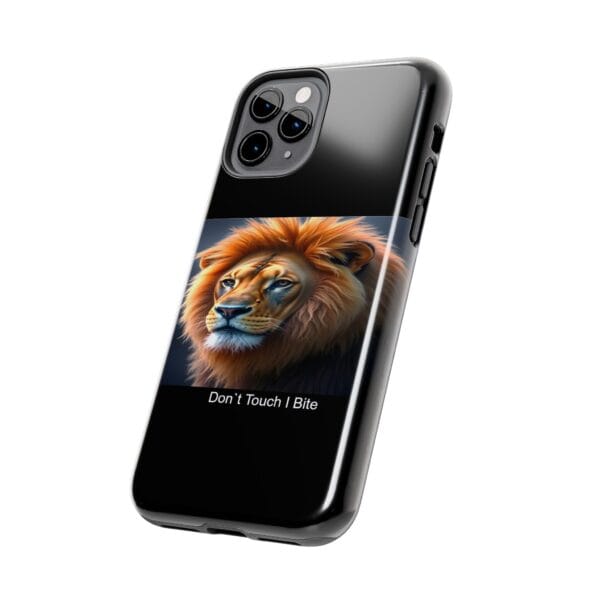 Lion-Themed Tough Phone Case - 'Don't Touch, I Bite. - Image 7
