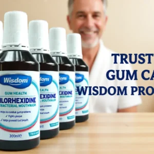 Wisdom Fresh Mint Chlorhexidine Mouthwash 300ml bottle