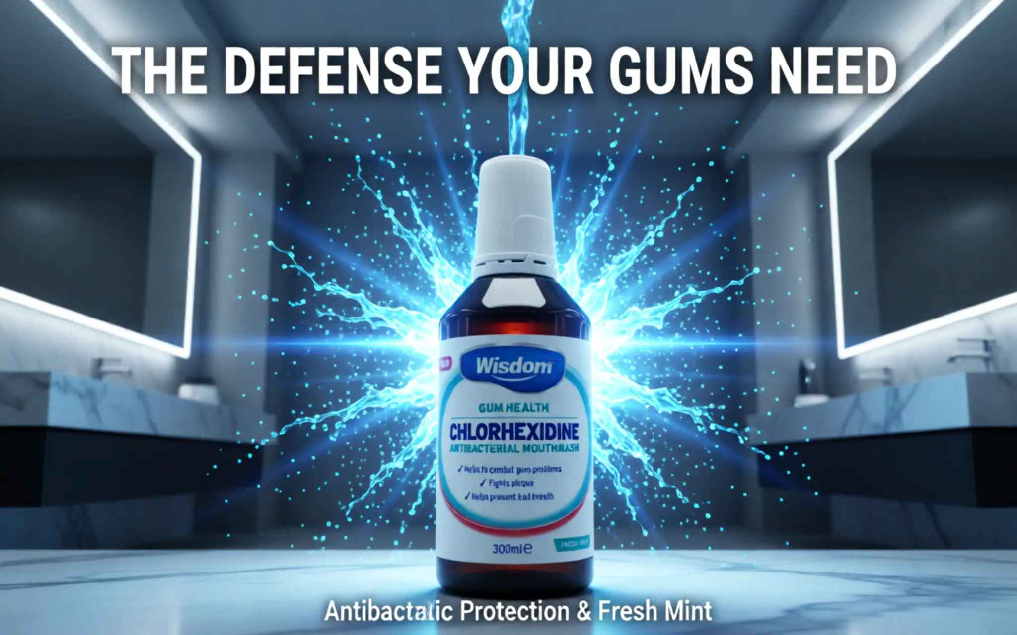 Chlorhexidine antibacterial mouthwash in 300ml size