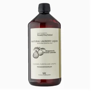 Natural Laundry Liquid Bergamot and Lavender 1000ml bottle made in UK